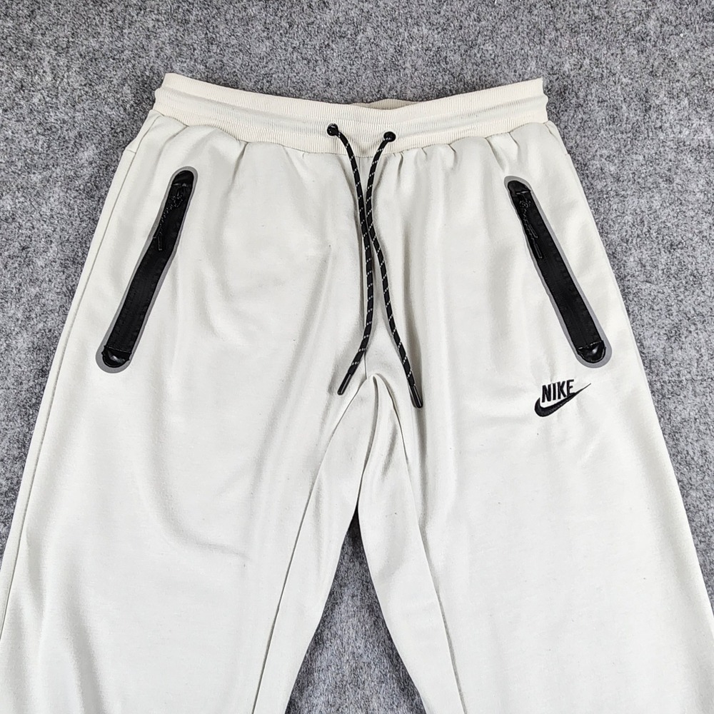 Nike Joggers Men L White Tech Fleece Tapered Athletic Sweatpants Gym Active - Picture 3 of 10